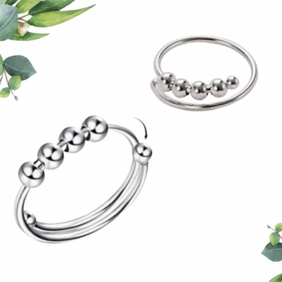 Jewelry - Fidget Anxiety Ring for Women, Adjustable